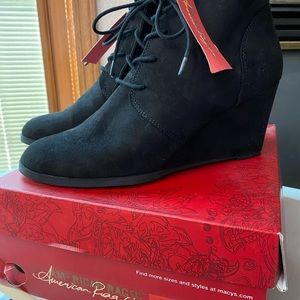 NEW American Rag Lace Up Wedge Booties